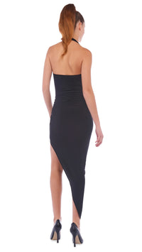 Norma Kamali Cayla Side Drape Gown in Black