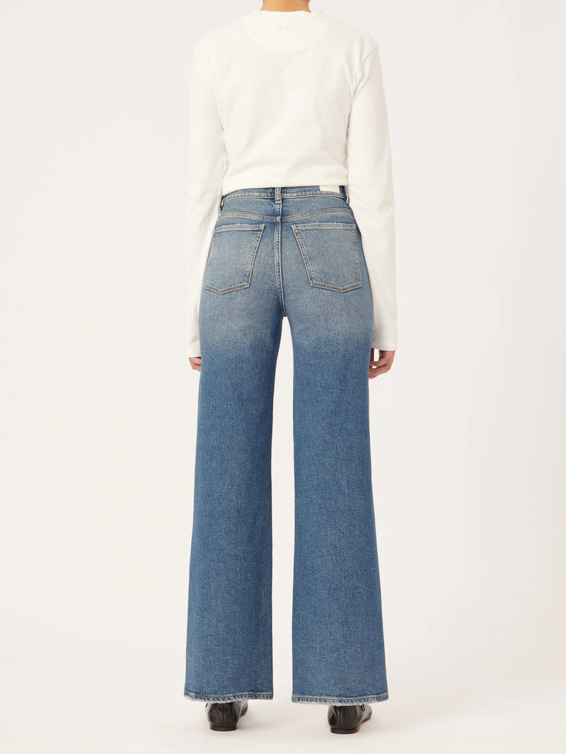 DL1961 Denim Hepburn Wide Leg High Rise Vintage 32" in East Lake