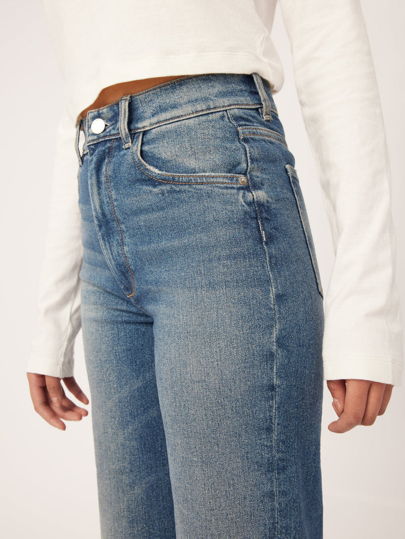 DL1961 Denim Hepburn Wide Leg High Rise Vintage 32" in East Lake