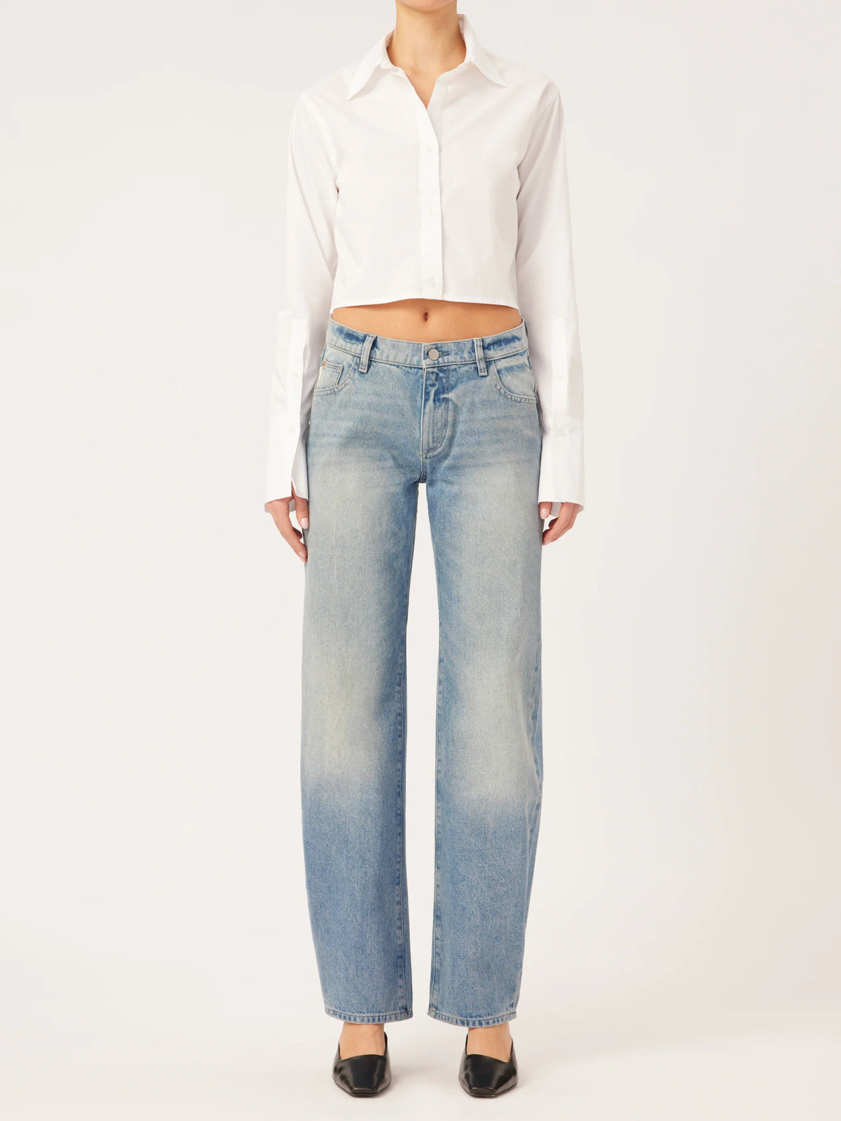 DL1961 Denim Ilia Barrel Low Rise Relaxed Vintage in Aged Mid