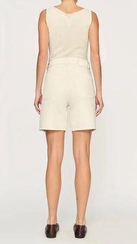 DL1961 Denim Taylor High Rise Shorts in Flax