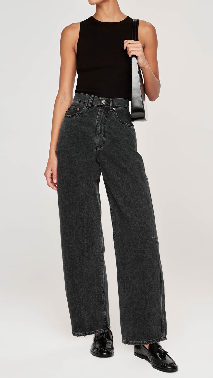 DL1961 Denim Taylor Relaxed Barrel Ultra High Rise 31" in Nightshade