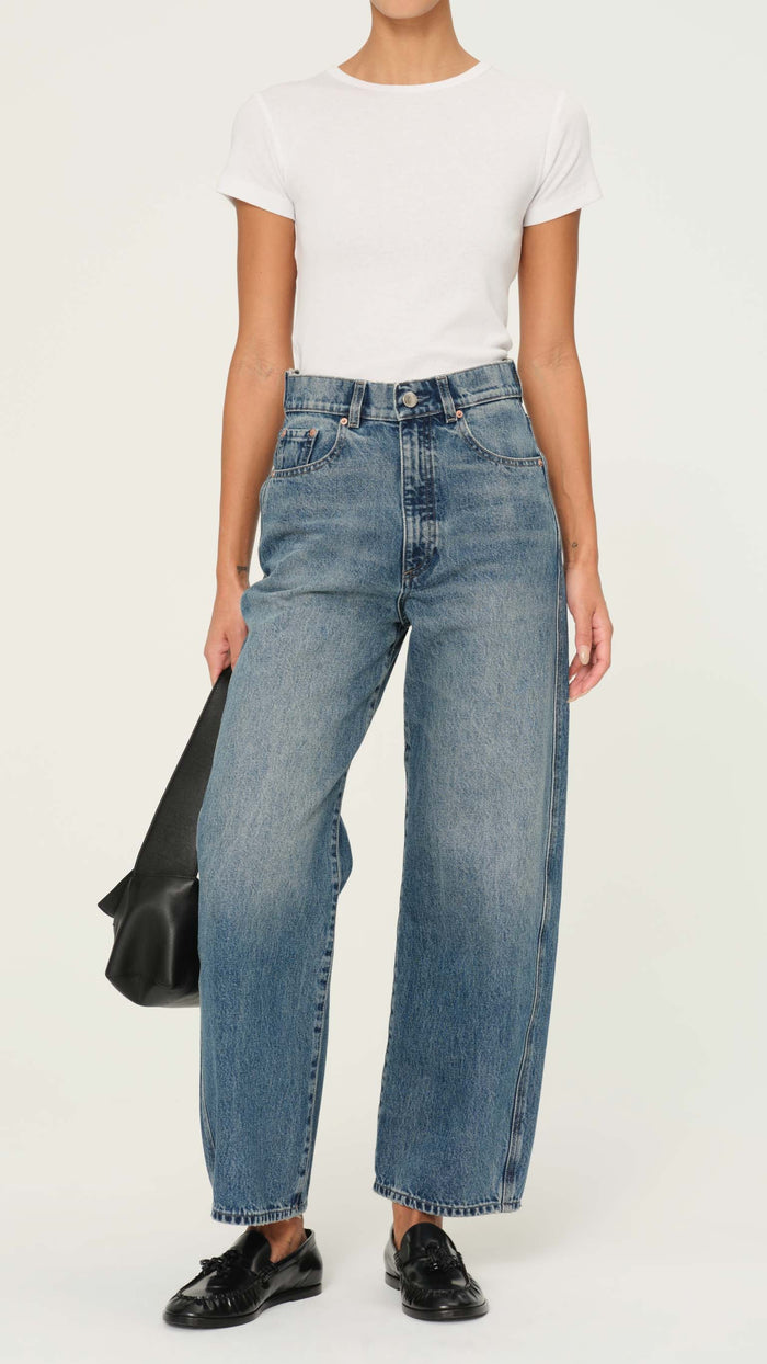 DL1961 Denim Taylor Relaxed Barrel Ultra High Rise 27" in Endless Sea