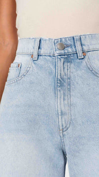 DL1961 Denim Taylor Barrel Ultra High Rise 27" in Crystal Lake Distressed