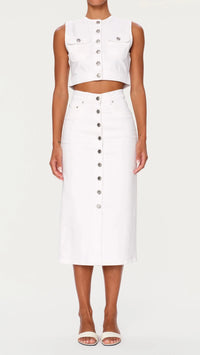 DL1961 Denim Vest Cropped in White