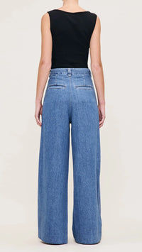 DL1961 Denim Hepburn High Rise Wide Leg Pleated 32" in Great Falls