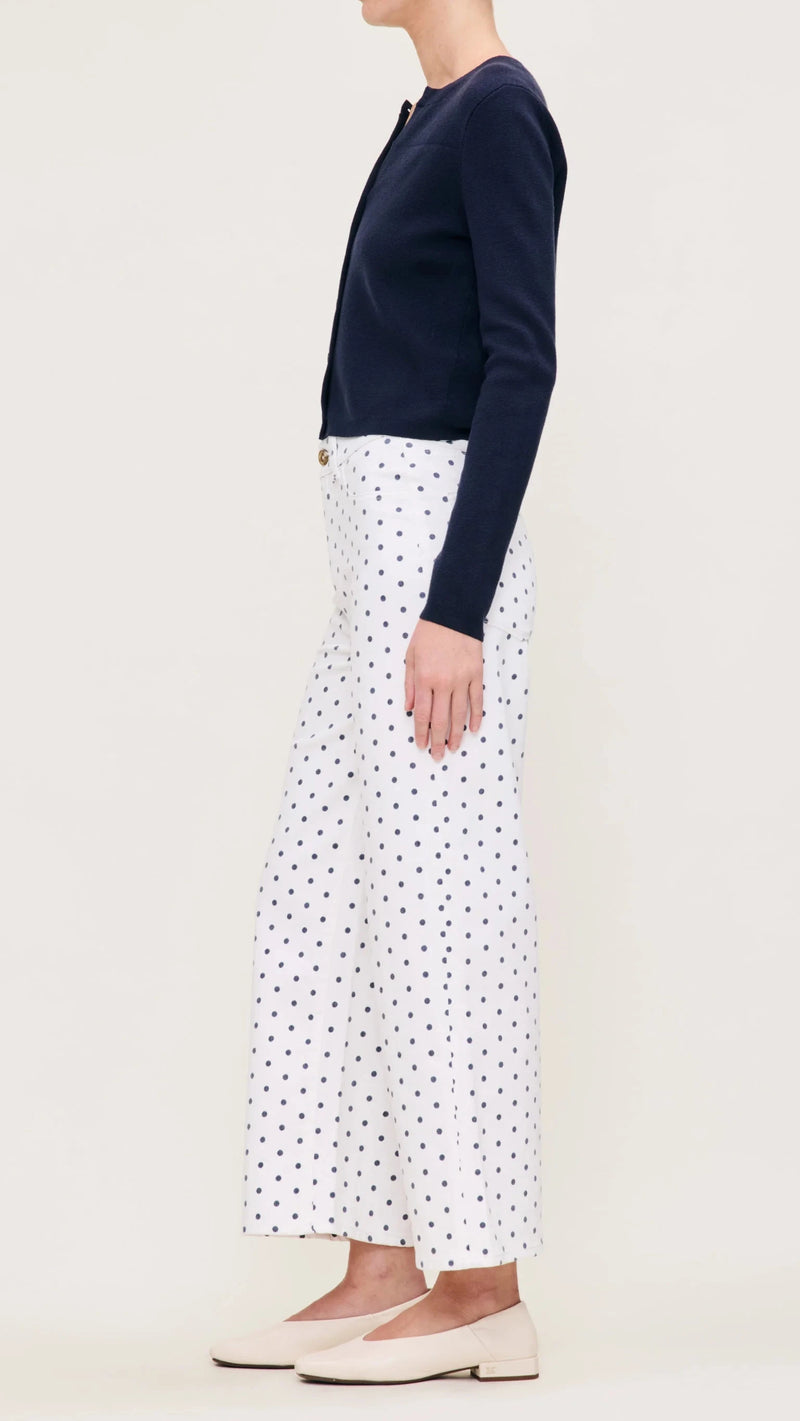 DL1961 Denim Hepburn High Rise Wide Leg 27" in Marine Dot