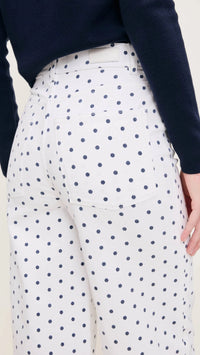 DL1961 Denim Hepburn High Rise Wide Leg 27" in Marine Dot
