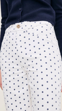 DL1961 Denim Hepburn High Rise Wide Leg 27" in Marine Dot