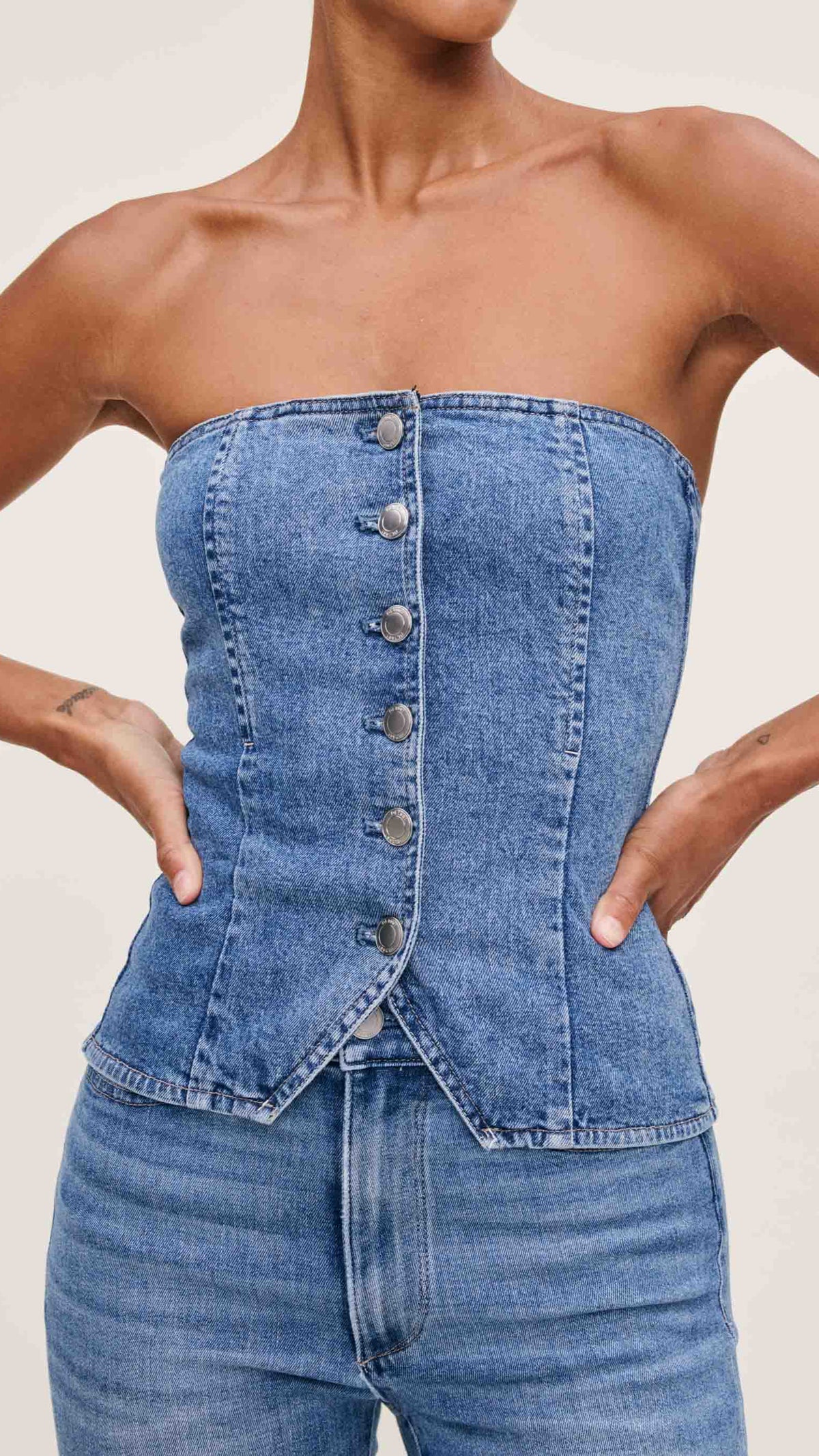 DL1961 Denim Bustier in Glendale