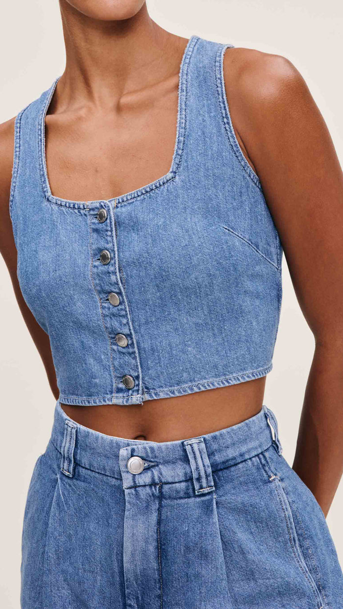 DL1961 Denim  Lizzie Cropped Top in Great Falls