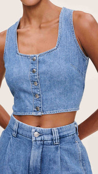 DL1961 Denim  Lizzie Cropped Top in Great Falls