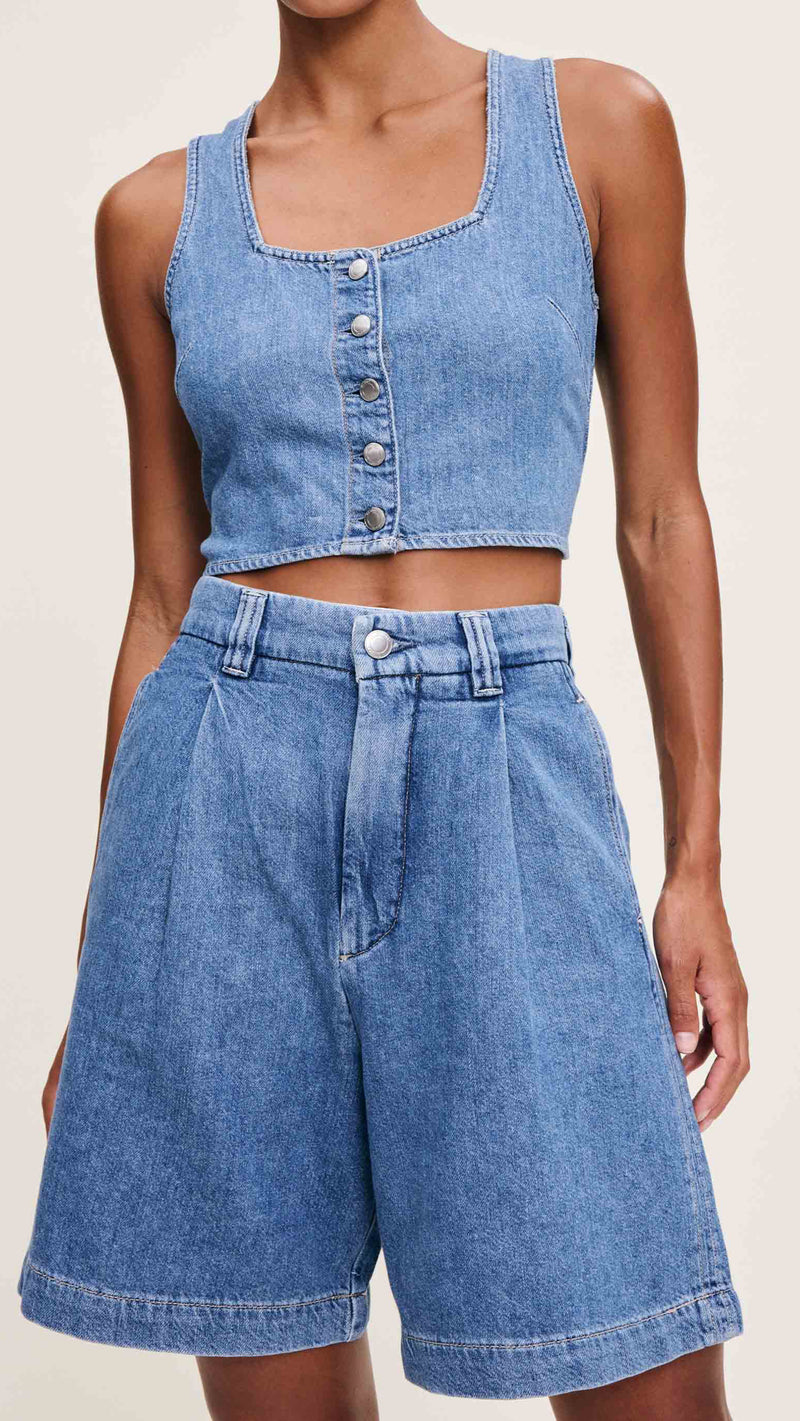 DL1961 Denim  Lizzie Cropped Top in Great Falls