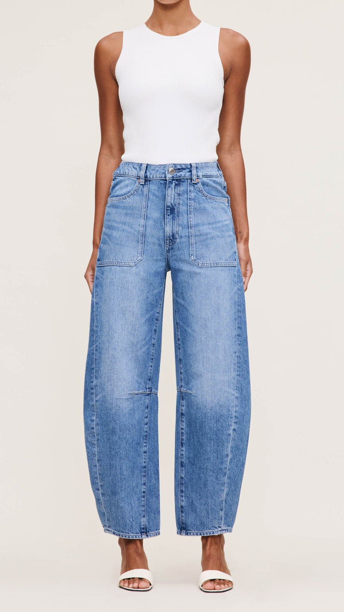 DL1961 Denim Miro High Rise Barrel 28" in Meadow Lake