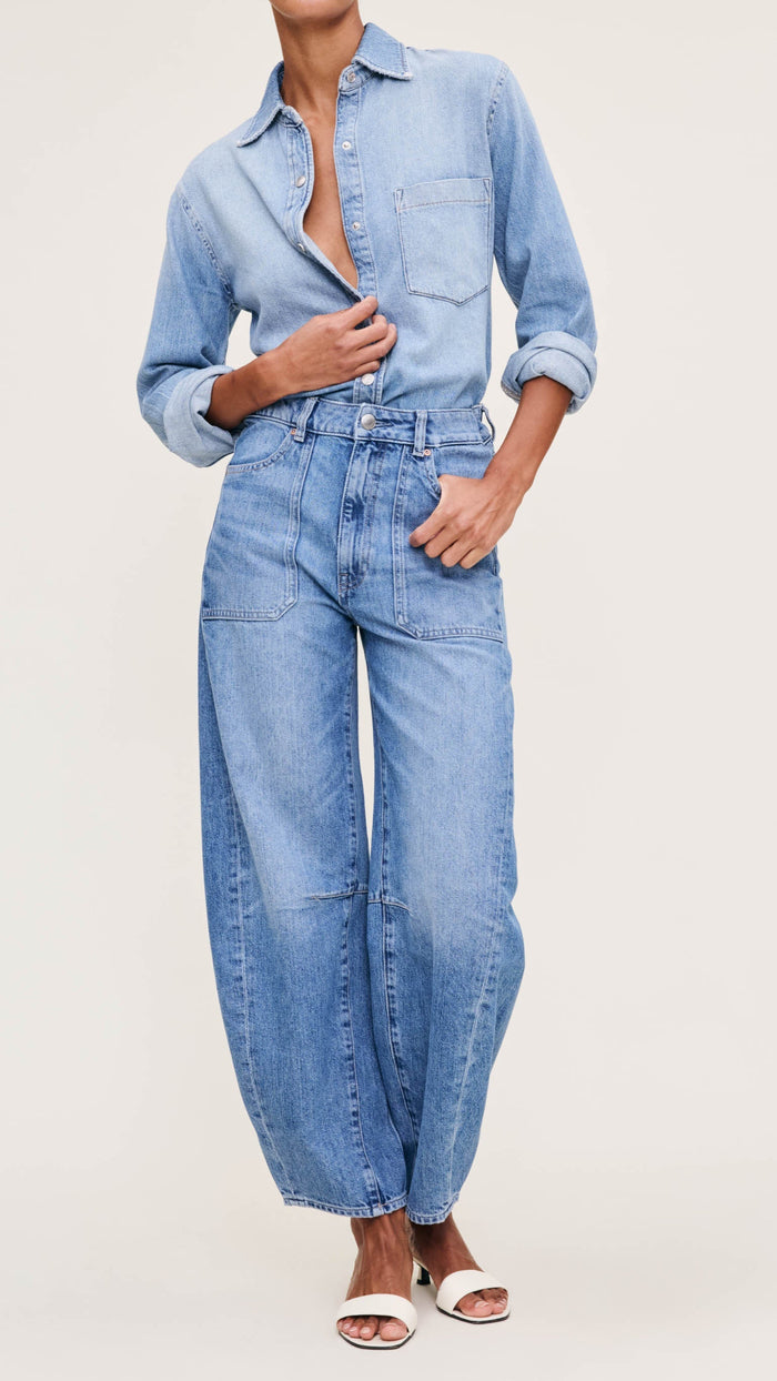 DL1961 Denim Miro High Rise Barrel 28" in Meadow Lake