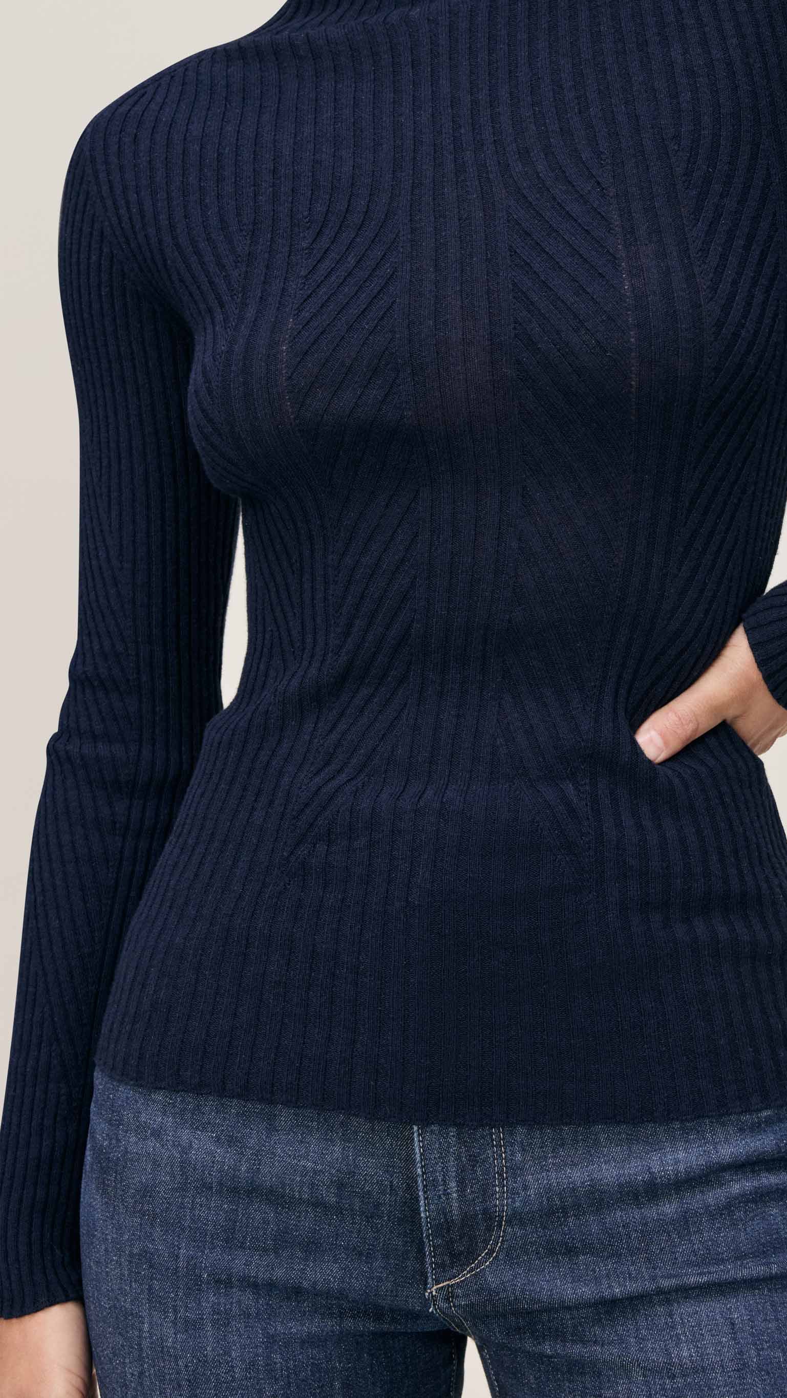 DL1961 Turtle Neck Sweater in Navy – Suite 201