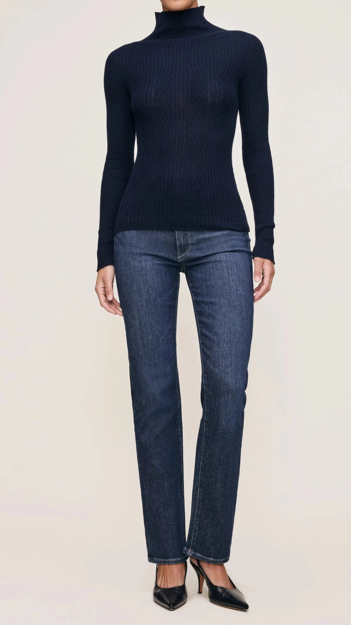 DL1961 Turtle Neck Sweater in Navy