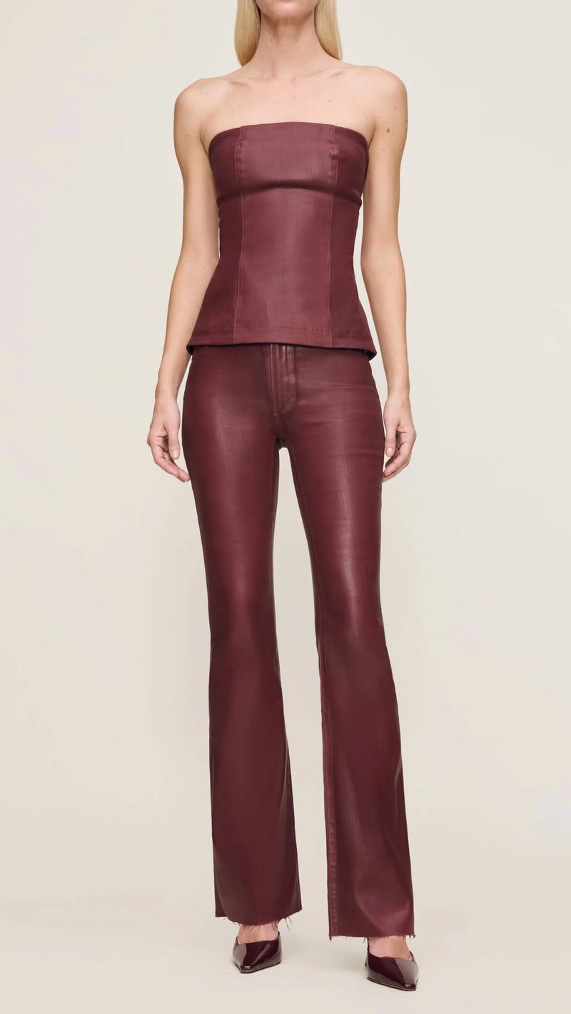 DL1961 Bridget High Rise Bootcut Coated Jeans 33" in Saffron