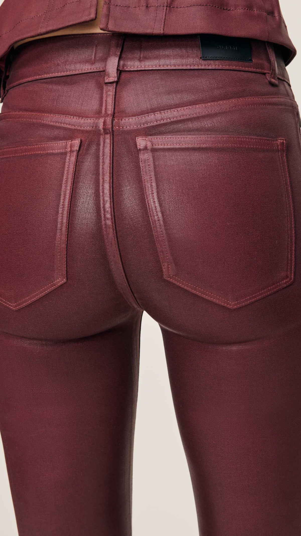 DL1961 Bridget High Rise Bootcut Coated Jeans 33" in Saffron