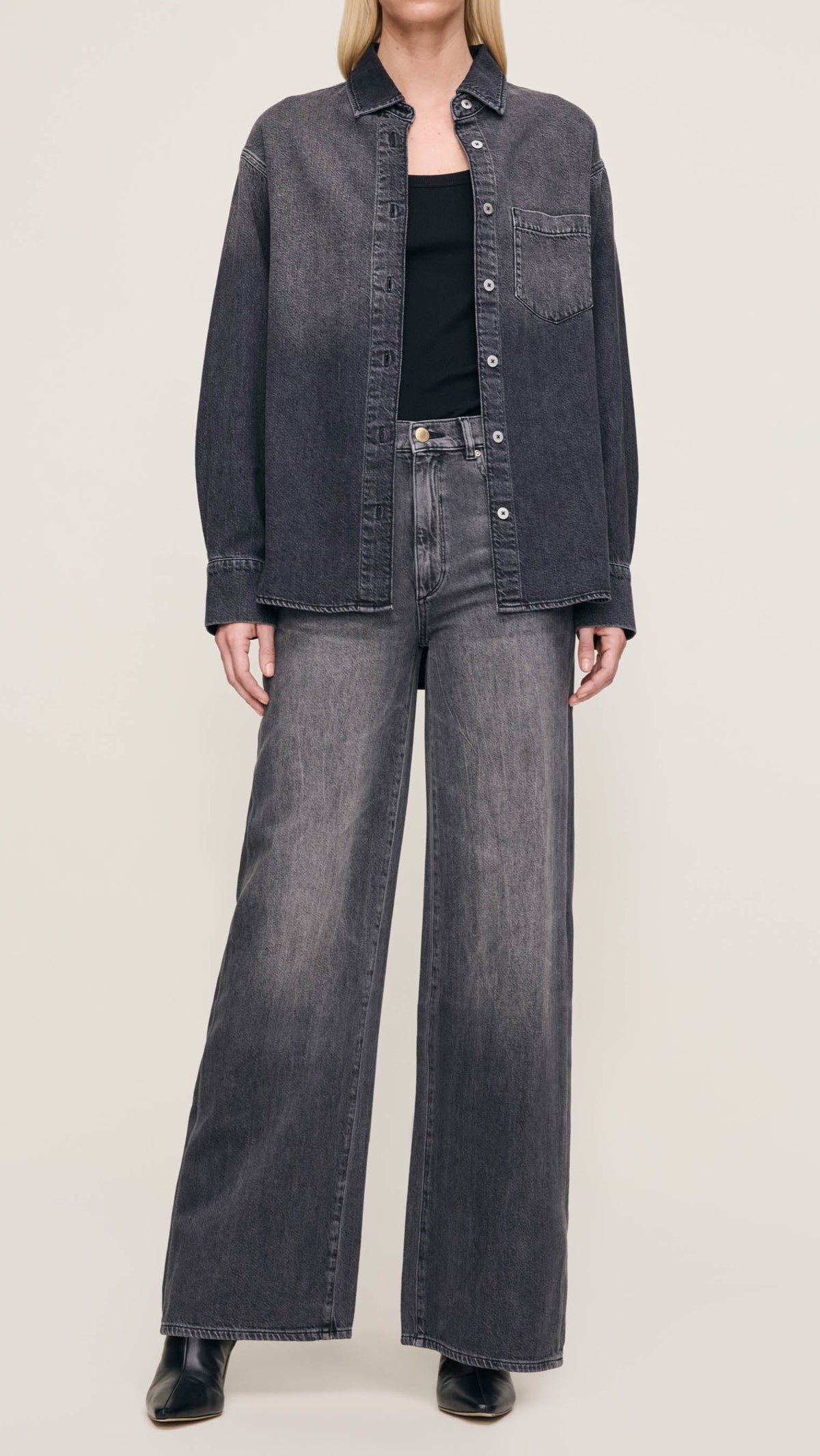 DL1961 Faye Denim Shirt in Nightshade