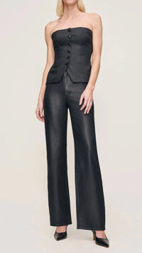 DL1961 Karmine Refined Coated Wide Leg in Black Coated
