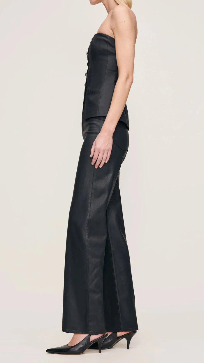 DL1961 Karmine Refined Coated Wide Leg in Black Coated