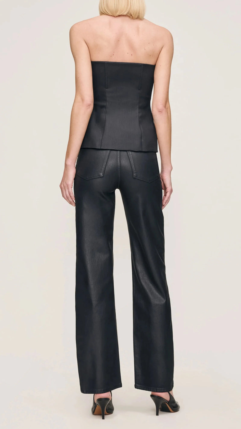 DL1961 Karmine Refined Coated Wide Leg in Black Coated