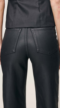 DL1961 Karmine Refined Coated Wide Leg in Black Coated