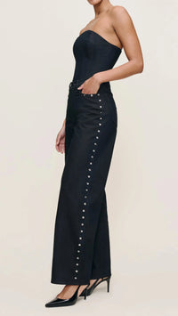 DL1961 Kaylen High Rise Embellished Soft Curve 32" in Eternity