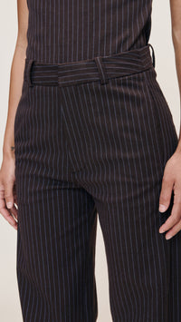 DL1961 Miro High Rise Barrel 28" in Brown/Blue Pinstripe