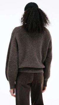 SLVRLAKE Florence Cinch Crew Sweater in Walnut
