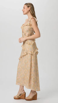 Paige Denim Calabasas Ruffle Maxi Dress in Crystal Multi
