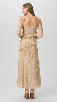 Paige Denim Calabasas Ruffle Maxi Dress in Crystal Multi