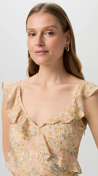 Paige Denim Calabasas Ruffle Maxi Dress in Crystal Multi