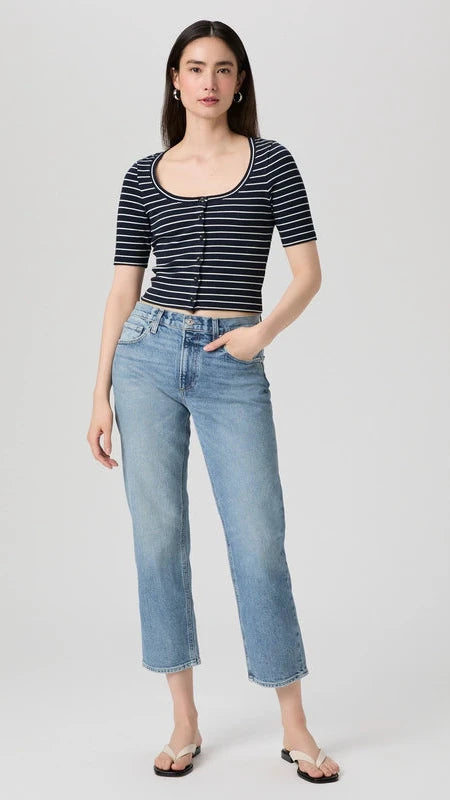 Paige Denim Mid Rise Morgan Ankle in Costar