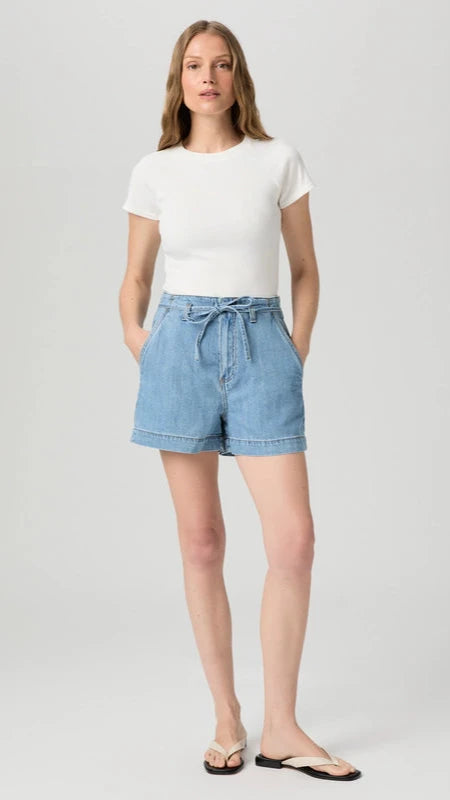 Paige Anessa Tie Waist Denim Short in Tranquility