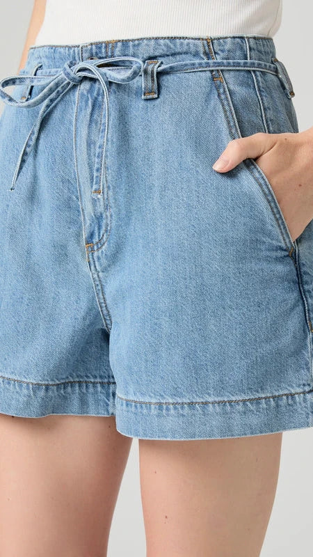 Paige Anessa Tie Waist Denim Short in Tranquility