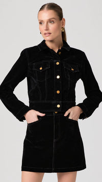 Paige Jannelle Velvet Mini Skirt in Onyx Rich Velvet