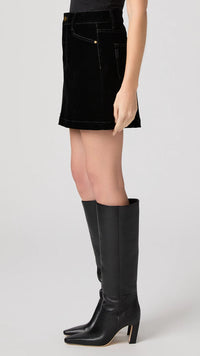 Paige Jannelle Velvet Mini Skirt in Onyx Rich Velvet