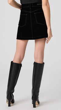 Paige Jannelle Velvet Mini Skirt in Onyx Rich Velvet