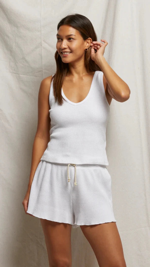Perfect White Tee Hazel Waffle Tank in White