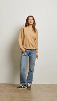 Perfect White Tee Blake Crew Neck Sweatshirt in Suede