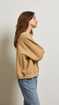 Perfect White Tee Blake Crew Neck Sweatshirt in Suede