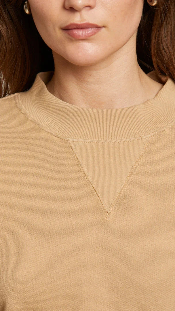 Perfect White Tee Blake Crew Neck Sweatshirt in Suede