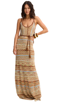 Allison New York Azari Knit Maxi Dress in Brown Zebra