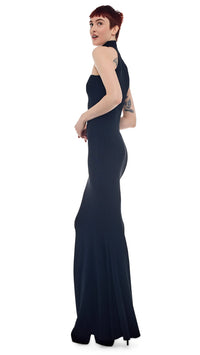 Norma Kamali Strapless Turtle Fishtail Gown in Black