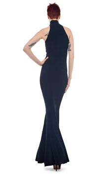 Norma Kamali Strapless Turtle Fishtail Gown in Black