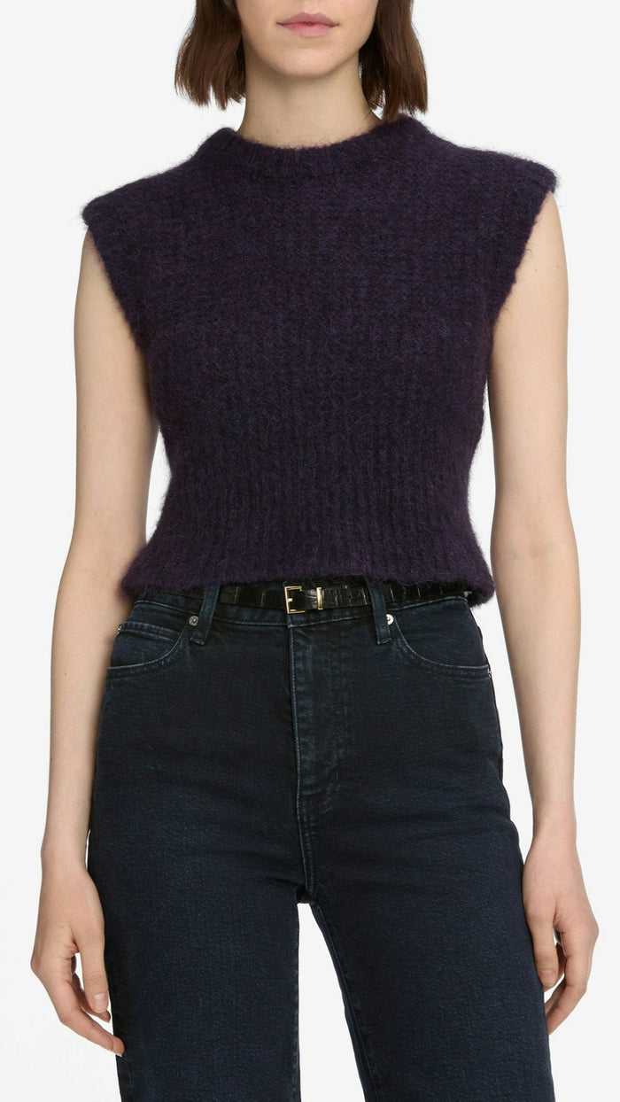 Frame The Plush Vest in Royal Purple
