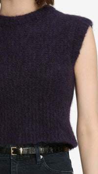 Frame The Plush Vest in Royal Purple