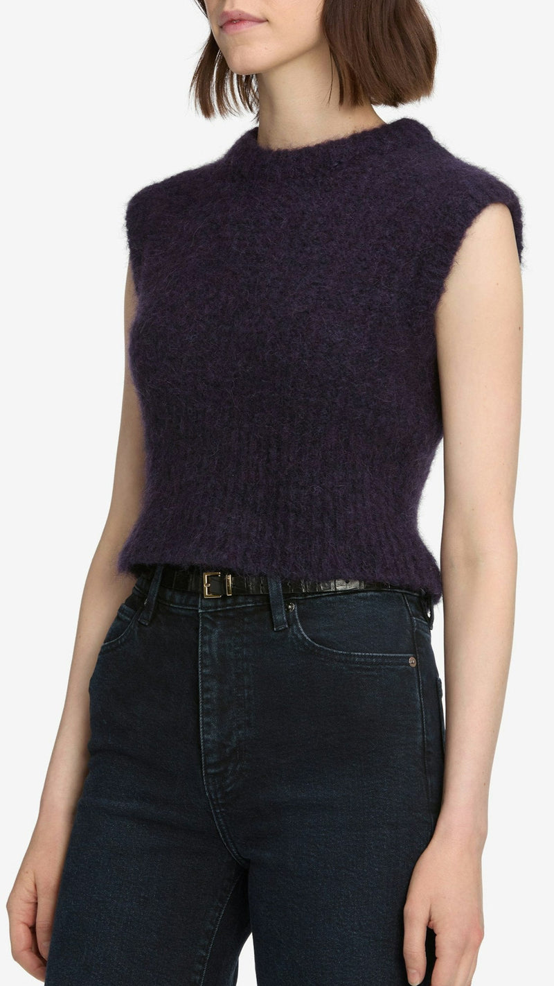 Frame The Plush Vest in Royal Purple